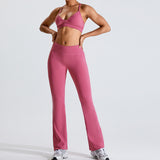 Women Yoga Set Suit Female V-neck Beauty Back Exercise