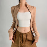 Women Sweater Knitwear Turtleneck Zipper Knitted Cardigan Coat Sweater