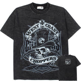 Hip-hop t shirts american high street loosehip hop skull magician washed distressed retro short-sleeved t-shirt tee