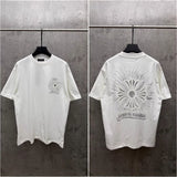 Ch hip-hop t shirts high version ch short sleeve american d direct injection velvet couple short sleeve high street casualeasiest for matchloose