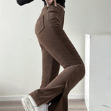 Women Sweatpants Casual Pants Women's Autumn and Winter Retro Bell-Bottom Pants Trousers