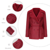 Red Leather Jacket Lapel with Velvet Leather Suede Coat for Women