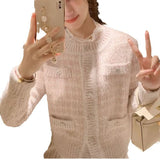 Women Knitwear Autumn and Winter round Neck Sweater Loose Knitted Cardigan