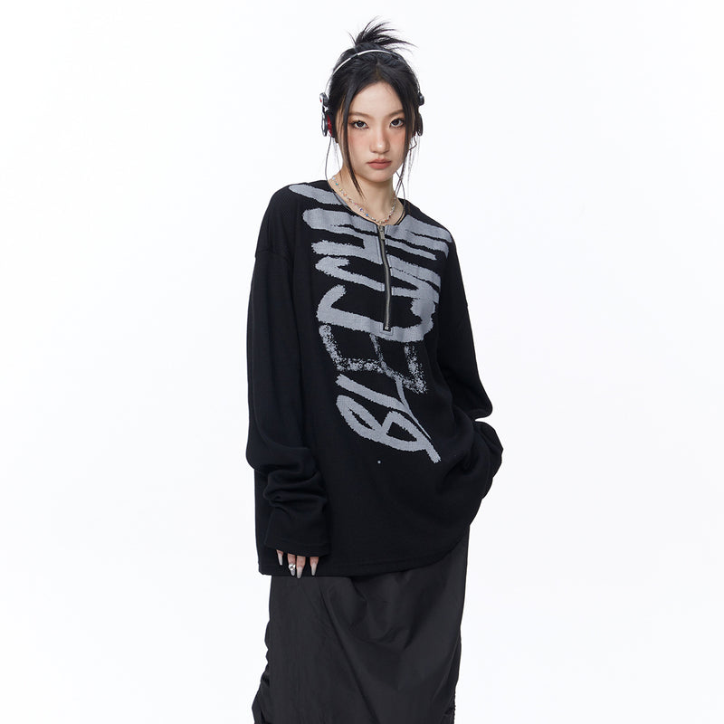 Unisex Jacket Autumn Knitted Painted Loose Sweater