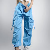 Women Sweatpants Autumn Three-Dimensional Pocket Overalls Loose Tappered Trousers