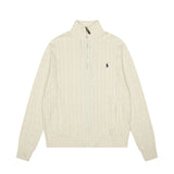 Rl ralph lauren lambswool cardigan - women's warm knitwear, couple's style, loose fit, autumn/winter zip-up turtleneck top