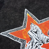 Hip-hop t-shirts: american high street dragon & tiger pentagram print, washed, distressed, vintage, oversized short sleeve tee