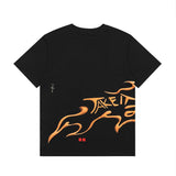 Hip-hop t-shirts, american-style merchandise featuring running graphics and letter prints. trendy, oversized, short-sleeved tees perfect for summer streetwear