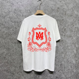 Amiri t shirts flower shield printing short sleeve
