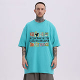 Men T Shirt Cartoon Printed Short Sleeve T-shirt