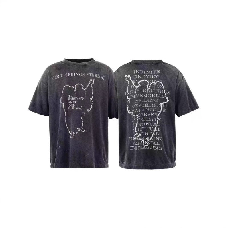saint m t shirts s.m vintage washed graphic crew neck pullover short sleeve top