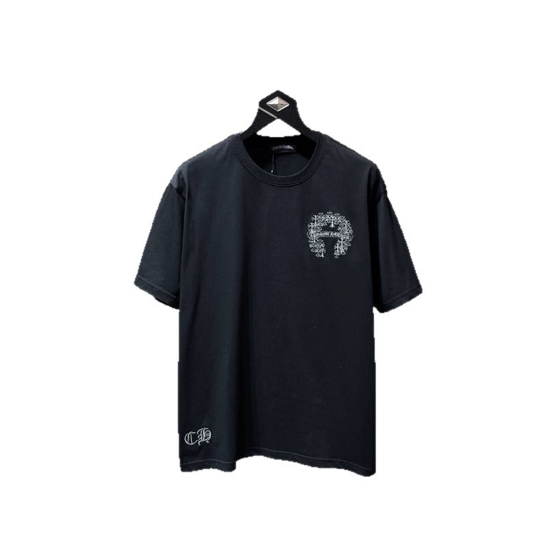 Ch hip-hop t shirts correct version ch kevin cross roller handmade patch embroider short-sleeved american high street