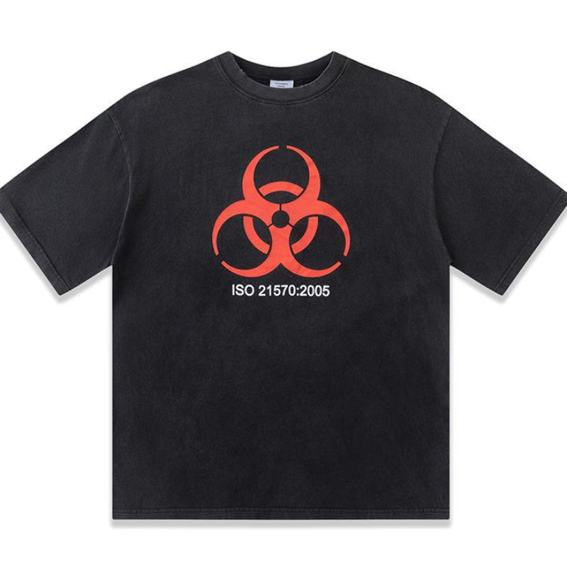 Vetements T Shirts VTM Werther Cute Washed Printed Distressed Loose Short Sleeve T-shirt