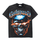 Hip-hop t shirts american high street hip hop street star shock skull washed retro distressed casual short-sleeved t-shirt