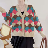 Women Knitwear Autumn and Winter V-neck Sweater Loose Knitted Cardigan