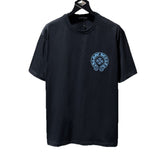 Ch hip-hop t shirts high version ch short-sleeved horseshoe sanskrit cross loosecasual high streeteasiest for match