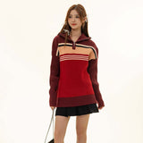 Unisex Sweater Autumn Striped Love Embroidered Sweater