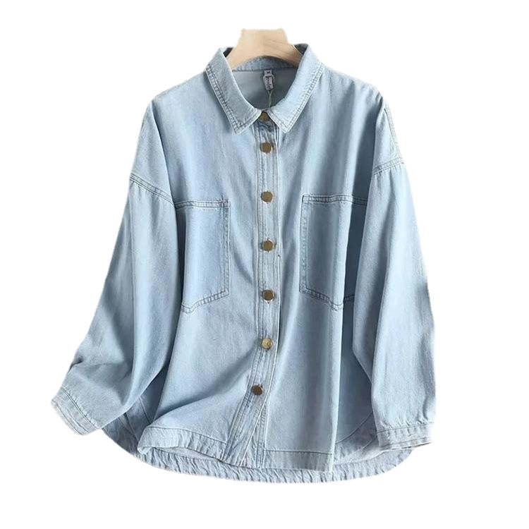 Women Jacket Denim Shirt Women's Spring and Autumn Retro Coat