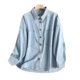 Women Jacket Denim Shirt Women's Spring and Autumn Retro Coat