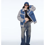 Unisex Jacket Retro Patchwork Jacket Loose Spring and Autumn Coat