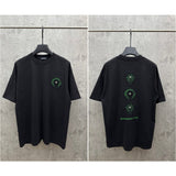 Ch hip-hop t shirts spring and summer ch short-sleeved sanskrit cross logo embroideramerican trendy loosecasualeasiest for match