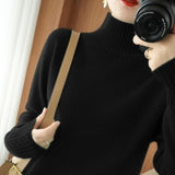 Women Knitted Pullover Turtleneck Sweater Autumn Winter Sweater