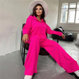 Ladies Leisure Knitwear Polo Collar Sweater Suit Casual Knitted Two-Piece