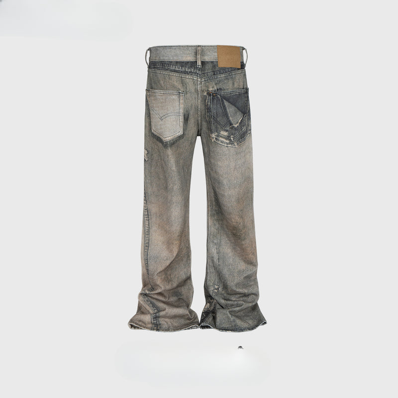 MIJKO Men's Vintage Pants MIJKO Men's Women's Ripped Printed Jeans