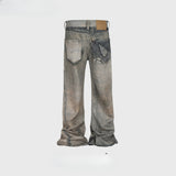 MIJKO Men's Vintage Pants MIJKO Men's Women's Ripped Printed Jeans