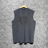 Amiri tank top cut out sun portrait printing