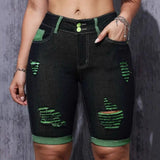 Women's spring/summer distressed denim shorts - plus size, premium quality, perfect for amazon & independent e-commerce stores