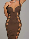 Women Evening Dress Bandage Dress Hollow Dress New Backless Bandage Gown