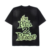Hip-hop t-shirts: american high street washed & distressed vintage puppet hand print oversized summer short sleeve tee