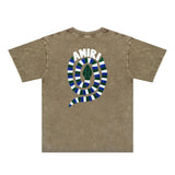 Amiri Washed Distressed T Shirt Printed Trendy Pure Cotton
