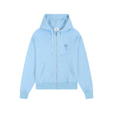 Ami aheoine hooded zipper heartembroiderloosefall and wintersweatshirtcouplepure cotton hoodie