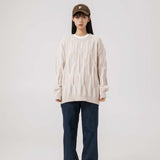 Unisex Sweater Autumn Vintage Knitted round Neck Sweater