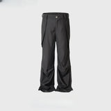 MIJKO Men Vintage Pants MIJKO Spliced trousers pleated casual trousers