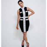 Women Dresses Bandage Dress Elegant Black and White Ol Dress (Ont0408)