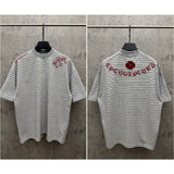 Ch hip-hop t shirts ch classic stripes patch embroidery couple short-sleeved loosecasualretropure cotton american heavy weight short-sleeved