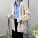 Women Knitted Cardigan Autumn and Winter V-neck Knitted Top