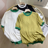 Women Sweater Knitwear Summer Short Sleeve Women's Loose and Simple Hollow out Bottoming Knitwear