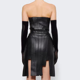 Women's Evening Dress PU Leather Dress Tight Dress