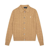 Macaron color rl small malaf polo collar knittingoutwear dopamine fall and winter women's couple cardigan woolen coat