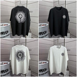 Ch hip-hop t shirts high version ch short sleeve sanskrit printingloosecasualpure cotton american heavy weight short sleeve men