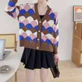 Women Knitwear Autumn and Winter V-neck Sweater Loose Knitted Cardigan