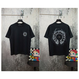 Ch hip-hop t shirts ch chrome hoof cross hardware short sleeve loosecasualamerican heavy weight short sleeve high street couple