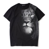 Hip-hop t-shirts, summer fashion, trendy and bold lion print men's t-shirt, loose fit couple's short sleeve tee, half sleeve t-shirt