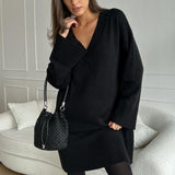 Ladies Leisure Knitwear V-neck Autumn and Winter Sweater Loose Casual Sweater