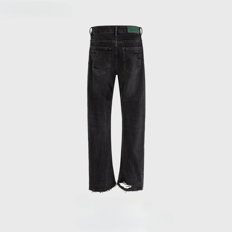 MIJKO Mens Vintage Pants MIJKO Broad-Feet High Street Unisex Style Jeans
