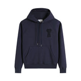 Ami aheoine hooded long sleeves couple hoodie loose heart fall and winter raglan sleeves patch embroidered sweatshirt